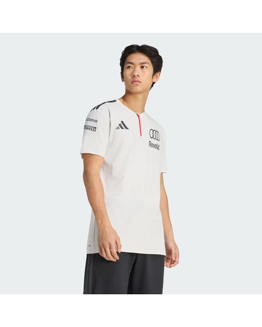 Adidas White Audi Revolut F1 Team Engineers & Marketing Short Sleeve Polo for men