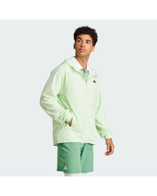 Giacca da tennis Pro Semi-Transparent Full-Zip di Adidas in Green da Uomo