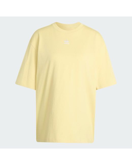 Adidas Yellow Trefoil Essentials Boyfriend T-Shirt
