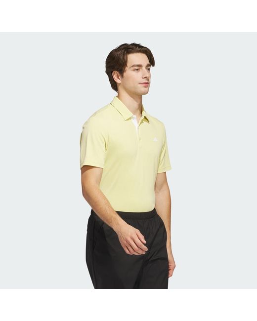 Adidas Yellow Drive Heather Golf Polo Shirt for men