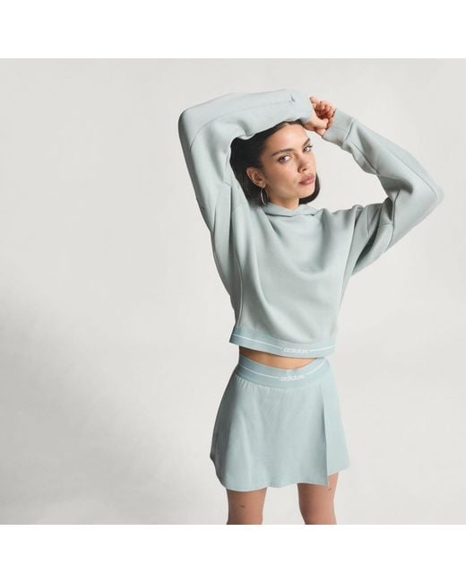 Adidas White Hyperglam Cropped Hoodie