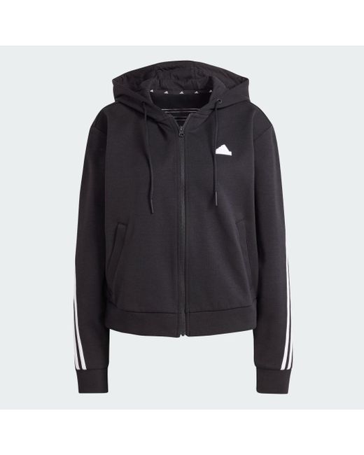Adidas Black Future Icons 3-Streifen Kapuzenjacke