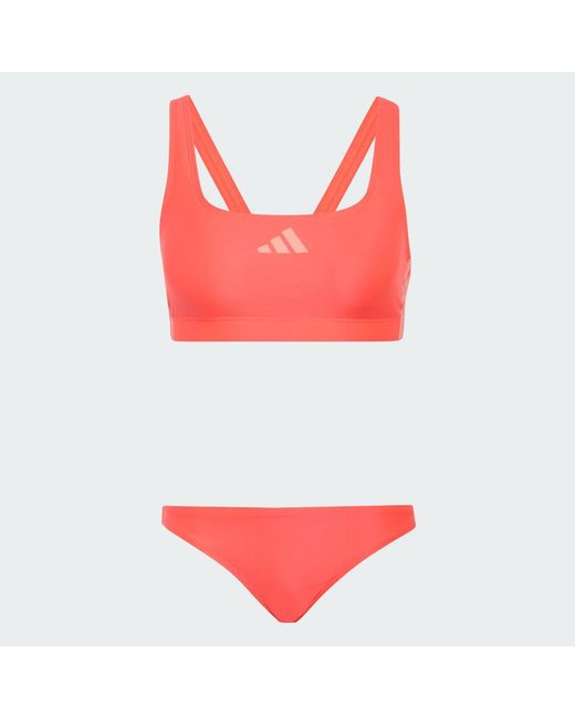 Adidas Pink 3-Stripes V-Back Bikini