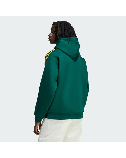 Adidas Green Tipped Stripes Hoodie for men