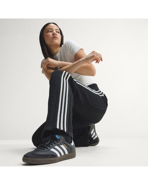 Adidas Black Sst Wide Leg Trackpant