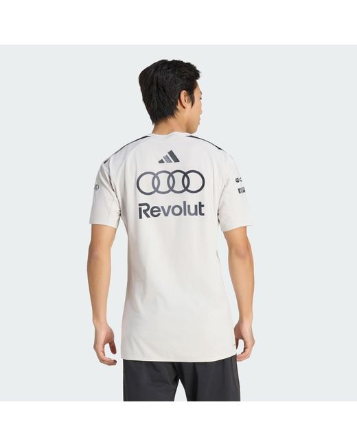 Adidas White Audi Revolut F1 Team Engineers & Marketing Short Sleeve Polo for men
