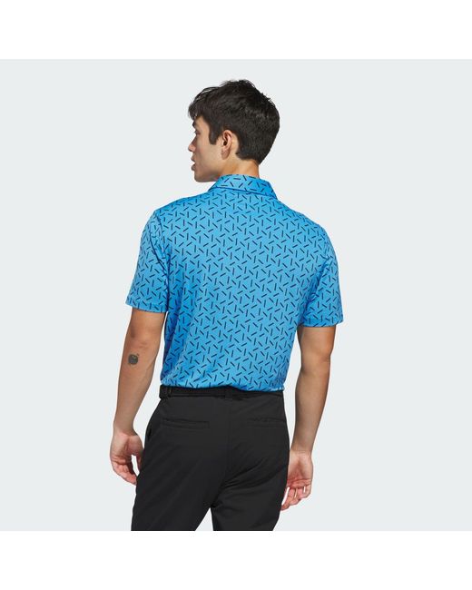 Adidas Blue Ultimate365 Mesh Print Climacool Polo Shirt for men