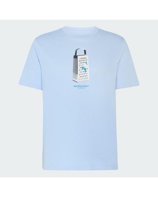 Adidas Blue Sketches Climbing Graphic T-Shirt for men