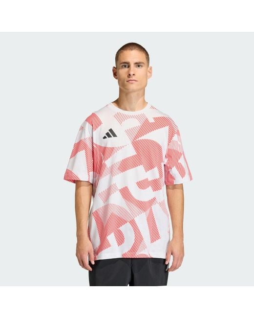 Adidas Red Poc Aop T-Shirt M for men
