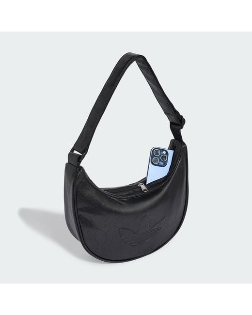 Adidas Black Adicolor Half Crescent Bag Metallic Pu