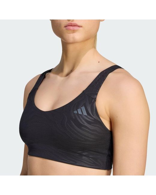 Adidas Black All Me Essentials Graphic Light Support Bra