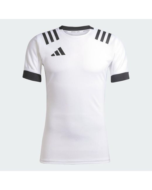 Adidas White 3-Stripes Fitted Jersey for men