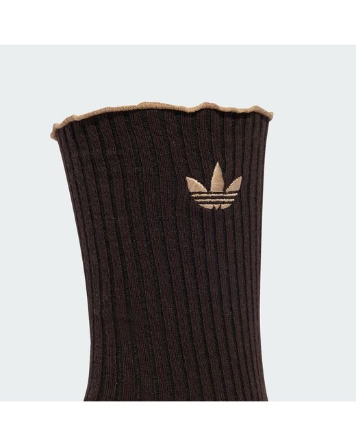 Adidas Brown Ruffle Crew Socks 2 Pairs