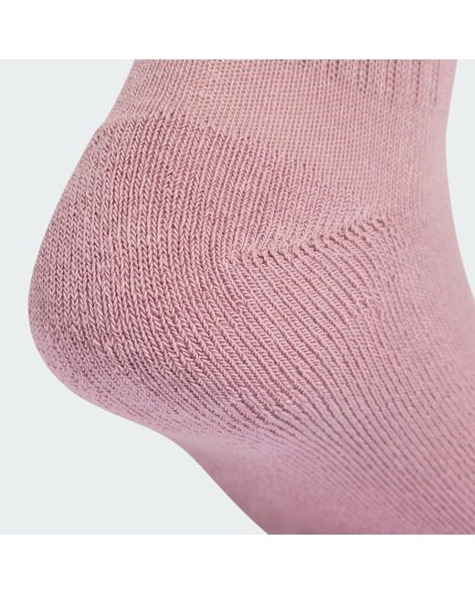 Adidas Pink Linear Crew Cushioned Socks 3 Pairs