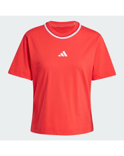 Adidas Red Essentials Color Pop Cotton Tee