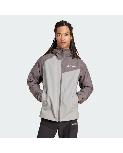 Adidas Gray Terrex Multi 2L Rain.Rdy Jacket for men
