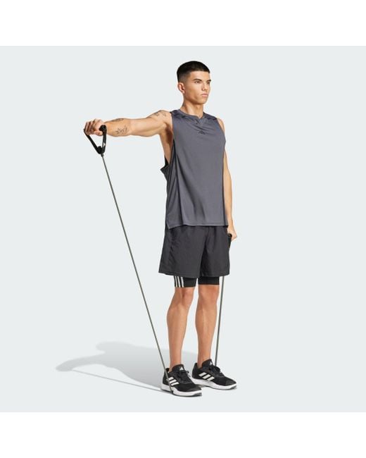 Adidas Blue Techfit Compression Training 3-Stripes Short Tights for men