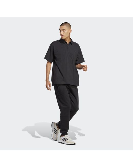 Black Premium Essentials Polo Shirt di Adidas da Uomo