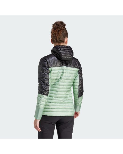 Adidas Green Terrex Techrock Down Hooded Jacket