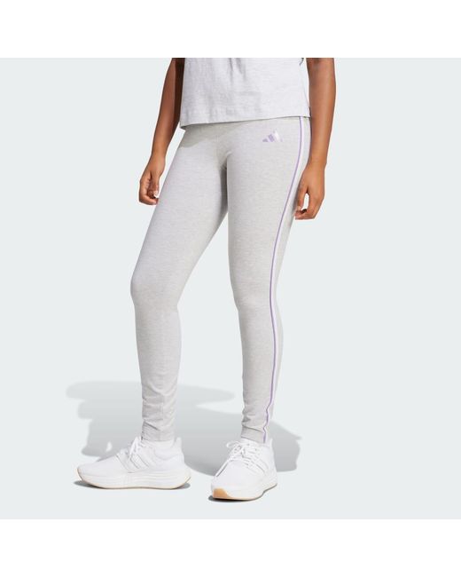 Adidas Gray Essentials Color Pop High-Waisted Leggings