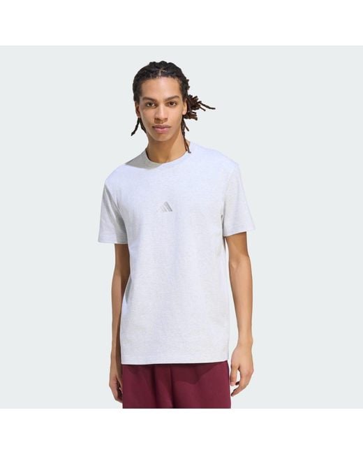 Adidas White Kit Small Logo T-Shirt for men