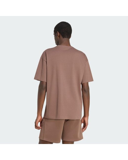 Adidas Brown Trefoil Essentials Spacer Loose T-Shirt for men