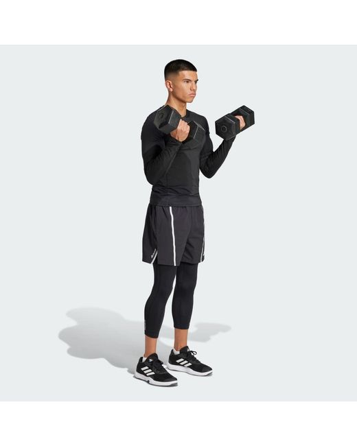 Adidas Black Techfit Compression Training 3/4 Tights for men