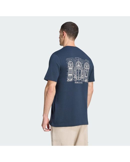 Adidas Blue Milano Shop Graphic Loose Tee for men