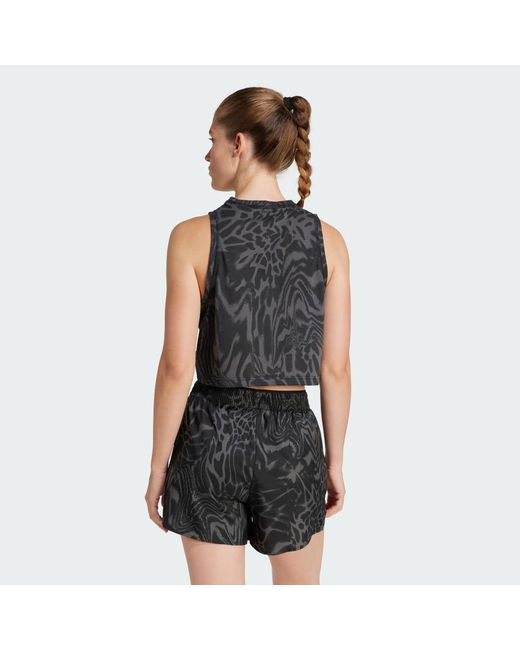Adidas Gray Train Essentials Allover Print Workout Tank Top