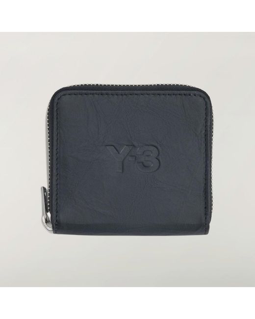 Adidas Black Y-3 Crinkle Leather Wallet