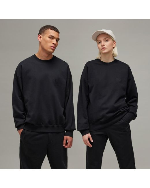 Adidas Black Y-3 Brushed Terry Crew Sweatshirt
