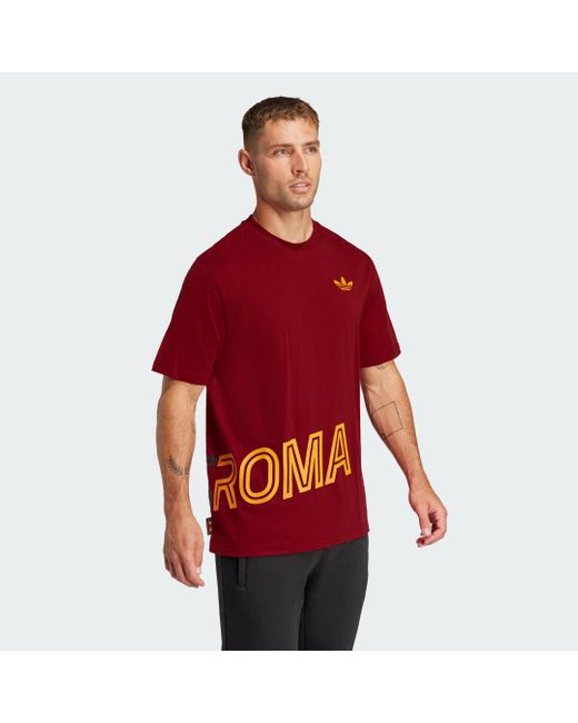 T-Shirt Graphic As Roma di Adidas in Red da Uomo