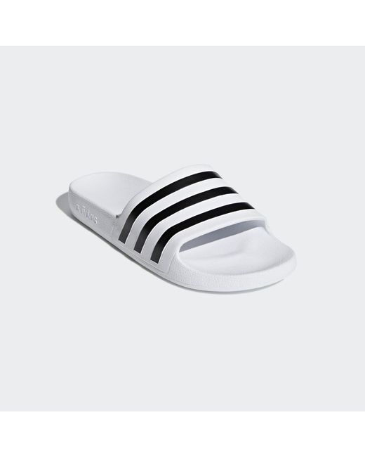 Adidas White Adilette Aqua Slides