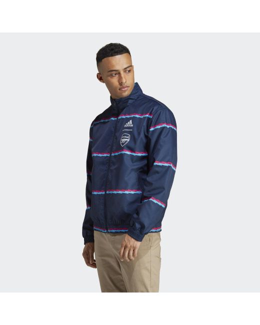 Adidas Blue Arsenal Anthem Jacket for men