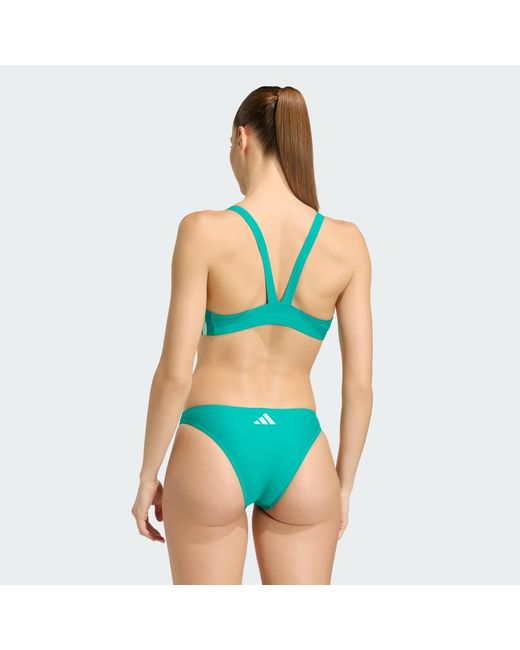 Adidas Green 3-Stripes V-Back Bikini