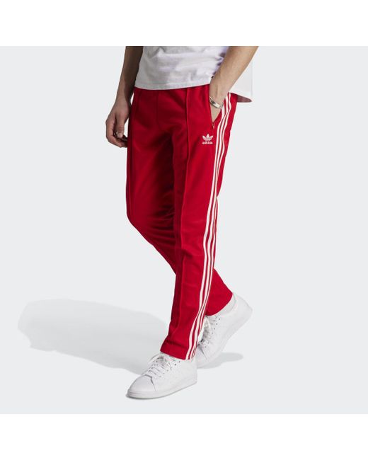 Adidas Originals Red Adicolor Classics Beckenbauer Tracksuit Bottoms for men