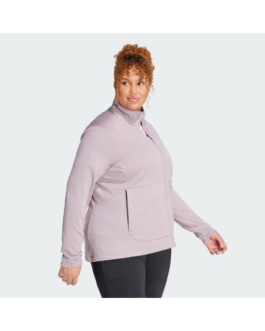 Adidas Purple Terrex Multi Light Fleece Full-zip Jacket (plus Size)