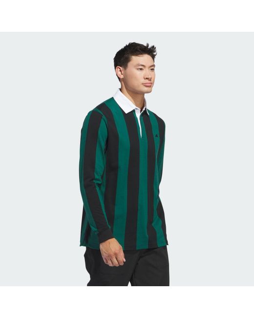 Adidas Green Go-to Long Sleeve Rugby Polo Shirt for men