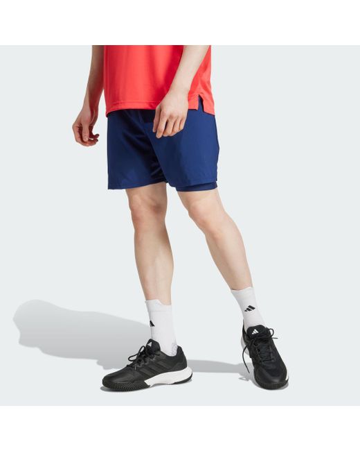 Adidas Club Tennis Climacool 2-In-1 Shorts in Blue für Herren