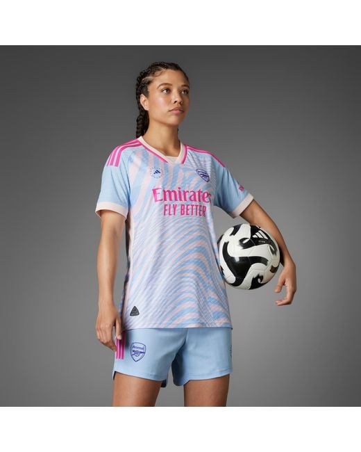Adidas Blue Arsenal X By Stella Mccartney Away Authentic Jersey
