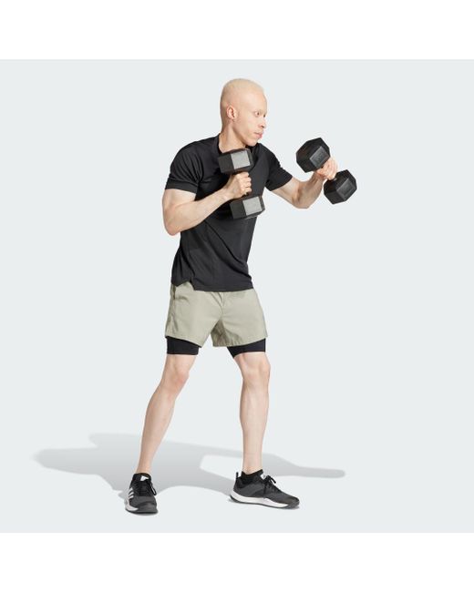 Adidas Natural Gym Training 2-in-1 Shorts for men