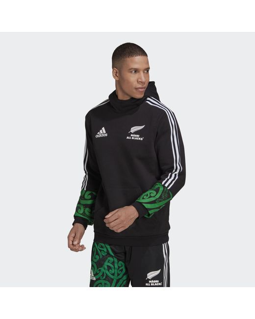 adidas Fleece Maori All Blacks Rugby 3stripes Fullzip Hoodie for Men
