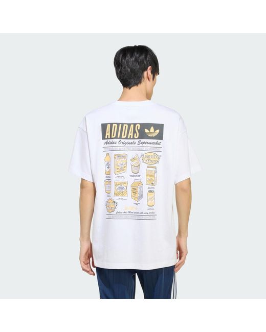Adidas White Mart Poster Graphic Oversized T-Shirt for men