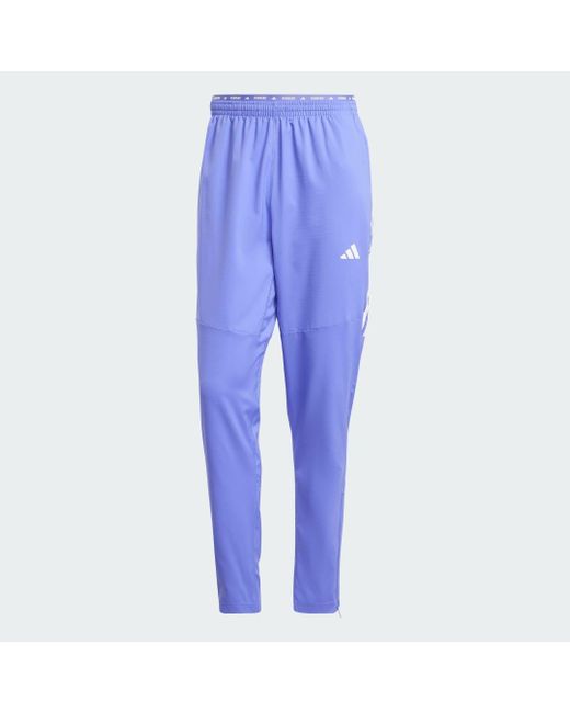 Pantaloni Own The Run 3-Stripes di Adidas in Blue da Uomo