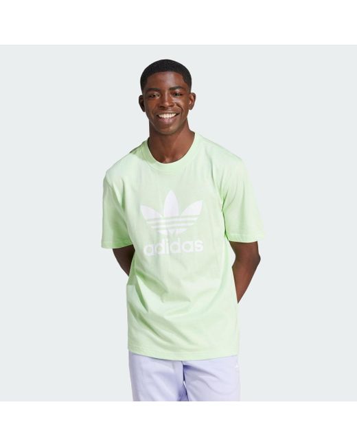 Adidas Green Adicolor Trefoil T-shirt for men
