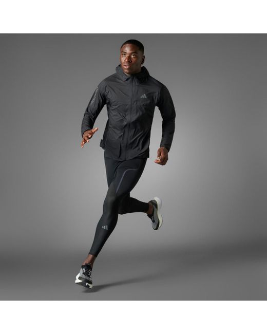 Adidas Black Adizero Running Long Leggings for men