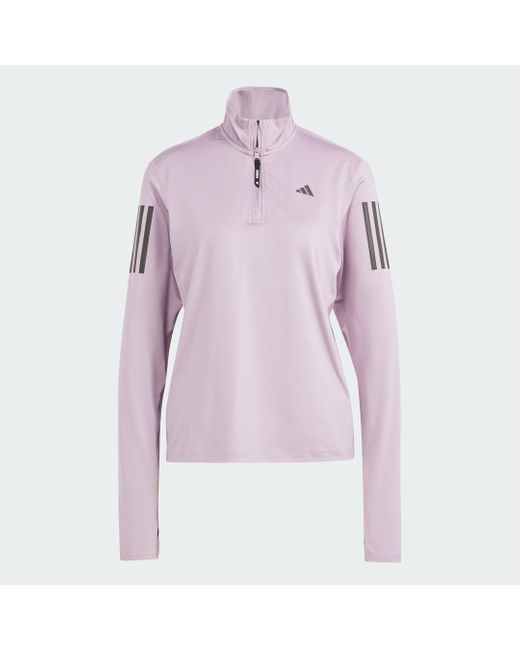 Giacca Own the Run Half-Zip di Adidas in Purple