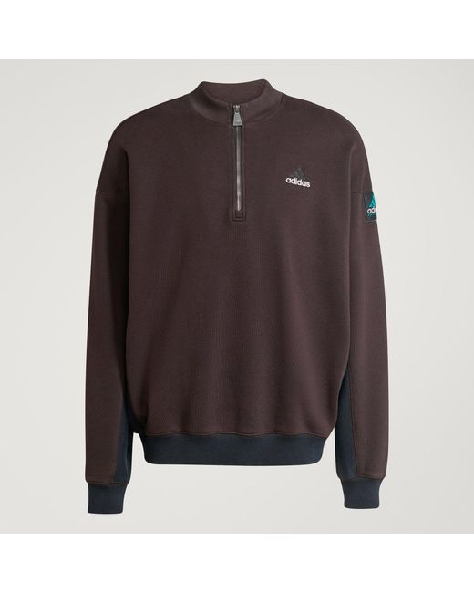 Adidas Black Equipment Blocked Half-Zip for men