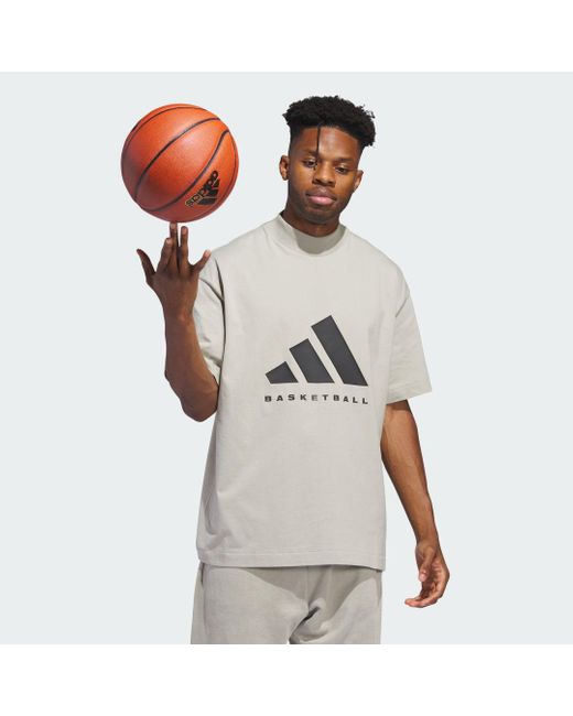 Adidas White Basketball T-Shirt