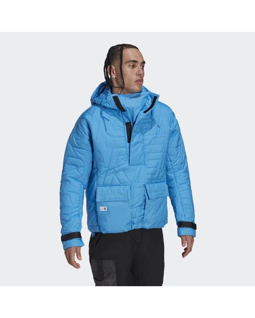 Adidas Blue Terrex Free Hiker Made To Be Remade Padded Anorak for men
